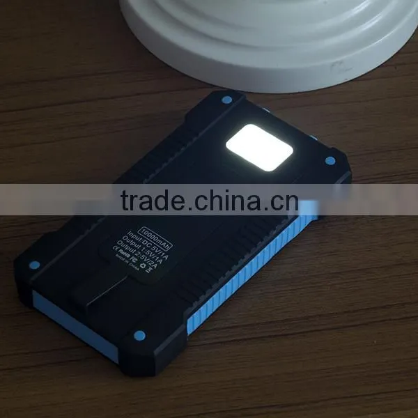 Waterproof 10000mah Mini Portable Solar Charger Cell Phone With Camping Light and Compass photo-5