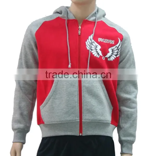 2015 Latest Design Zipper Up 100% Cotton Plain Hoodie photo-2