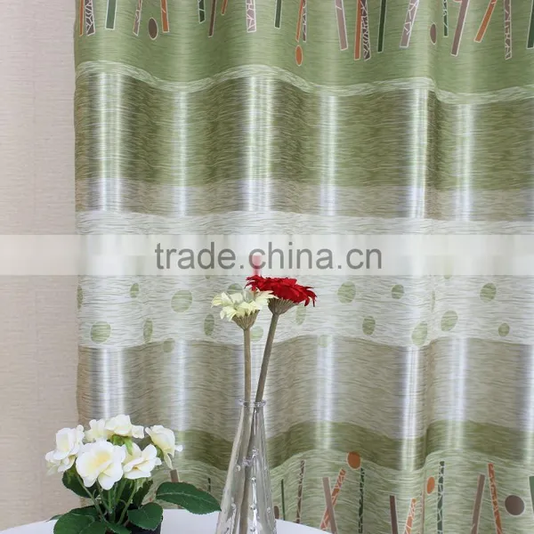 Green Color Printing Luxury Window Curtain photo-5