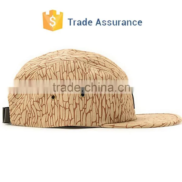 Custom 5 Panel Hats Caps With Print Pattern 5 Panel Hat With Plastic Buckle photo-3