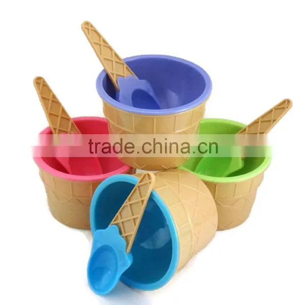 Hot Selling Ice Cream Cup With Spoon Price Mini Design Plastic Ice Cream Cup photo-3