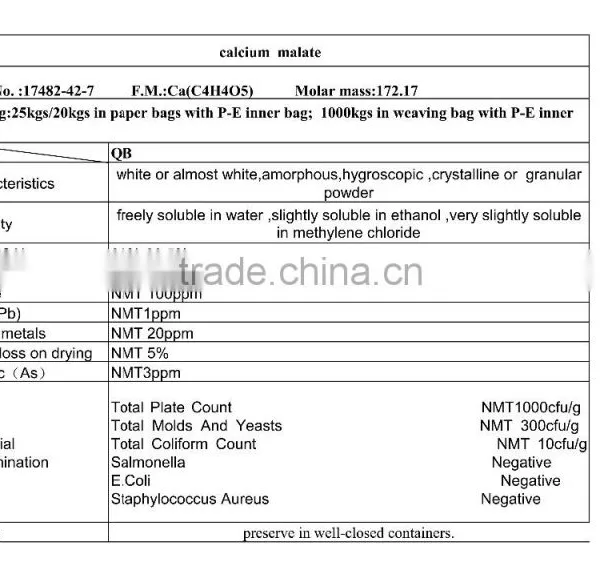 calcium malate food additive