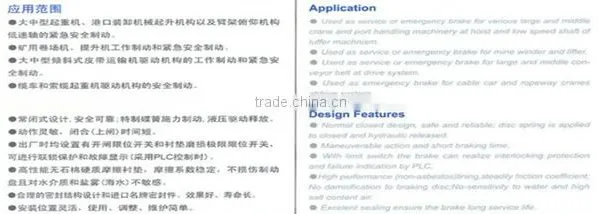 Hottest Sale!!! YQP(SB) 250hydraulic Failure Protection Brake Series photo-2
