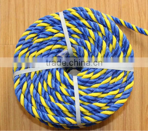 3-strand Twisted Yellow and Black Color Virgin pe Mark Tiger Rope,pe Marking Rope photo-4