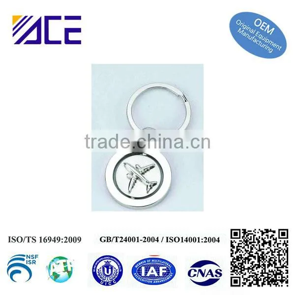 Custom Aviation Airline Corporate Gifts Metal Spinning Keychain With Plane
