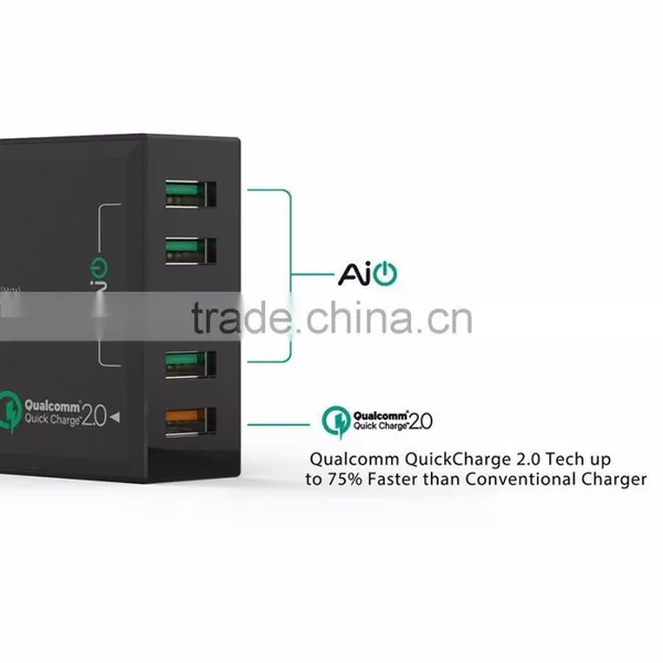Aukey Quick Charge 2.0 54W 5 Ports USB Desktop Charging Station Wall Charger,EU Plug photo-4