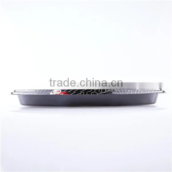 Big Round Black Plastic Disposable Food Sushi Tray photo-3