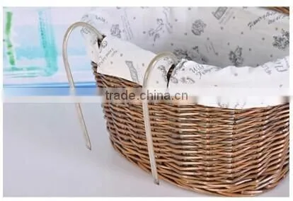 Hanmade Natural Wicker Bike Basket Basket for Bike Wicker Bicycle Basket Removable Bicycle Basket photo-6