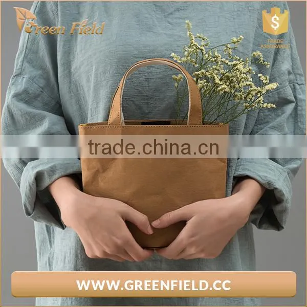 Professional Manufacture OEM Design Washable Kraft Paper Bag Handbag Style Paper Bag photo-6