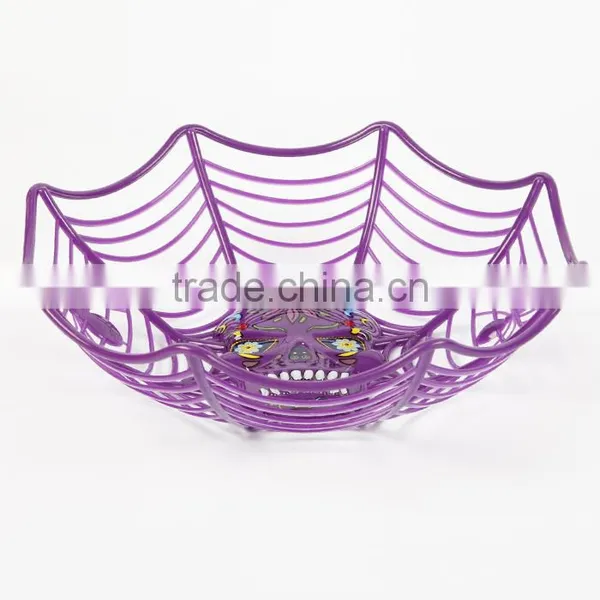 Halloween Colorful Plastic Spider Basket For Sales photo-3