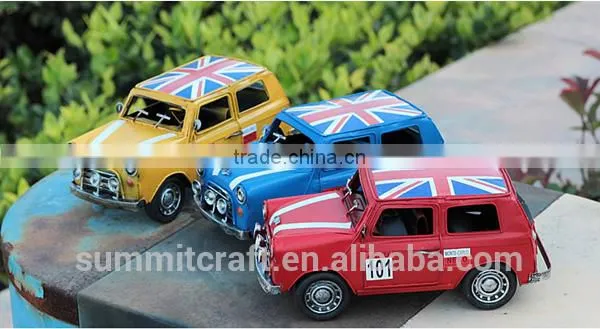 Vintage England Flag Off-road Vehicle Metal Handmade Model Car photo-4