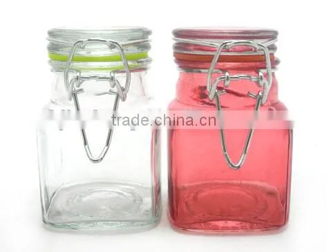 260ml Square Airtight Glass Jar With Clip Top photo-3