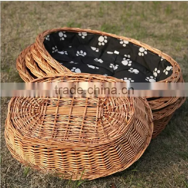 Cheap Hand Woven Bulk Decorative Natural Wicker Dog Basket photo-4
