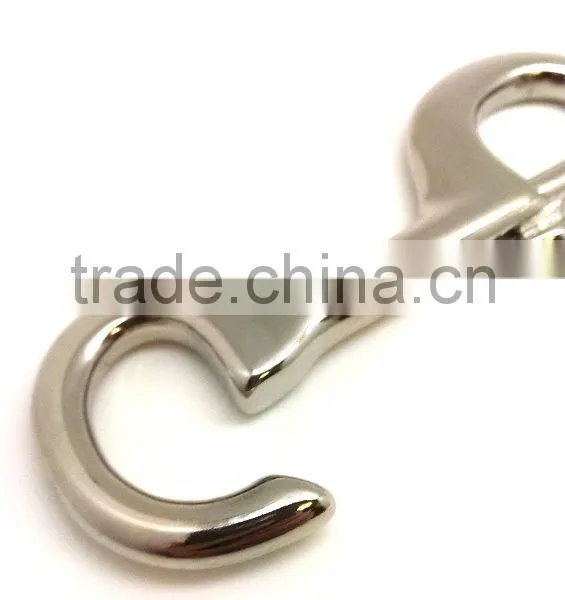 4-3/4" Solid Brass Hook in Nickel Plate, Solid Brass Swivel Eye Metal Snap Hook photo-5