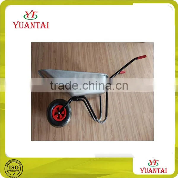 Hot Sell Russia Style Galvanized Bucket / Tray Dural Handle Concrete or Garden Tool Wheel Barrow Manufacture WB6080 photo-3