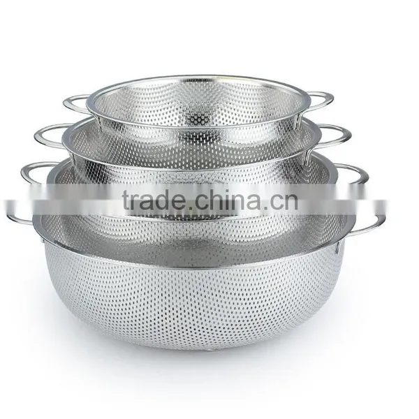 Best Selling Silver Royal Style Two Ears Stainless Steel Vegetable Strainer, Colander, Fruit Basket photo-5