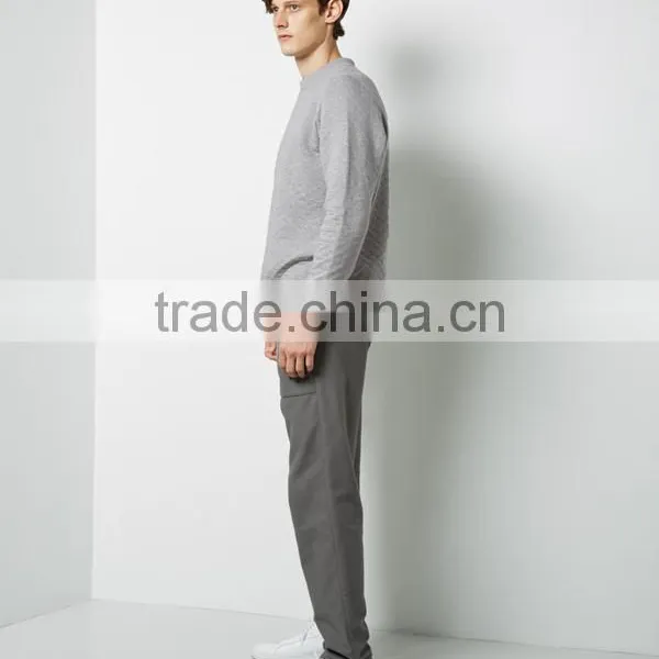 Solid Color Gray 100% Cotton Quilted Sweatshirts photo-2