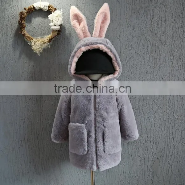 Girls High Quality Sweet Bunny Warm Thick Hoodie for Winter photo-2