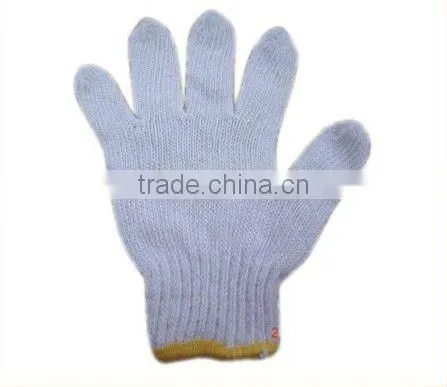 10g Nylon Knitted White Cotton Glove photo-5