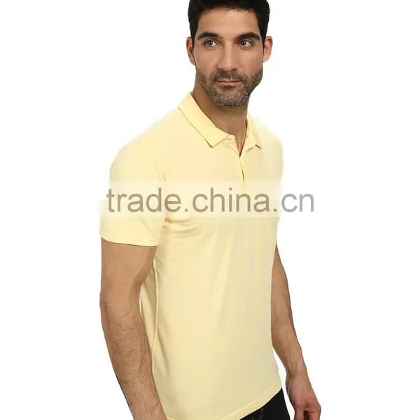 Bulk Sale Paperweight Yellow Golf Polo Shirt Collar Design 100% Cotton Model Golf Polo Shirts for Men photo-4