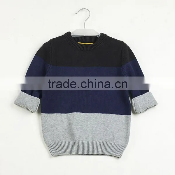 Hot Sale Hand Knitted Wool Kids Sweaters With Ribbing Neck Cotton Sweater Outwear For Children photo-5
