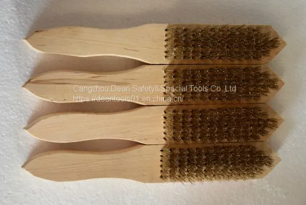 Non Sparking Brush , Cleaning Wire Brush With Wood Handle