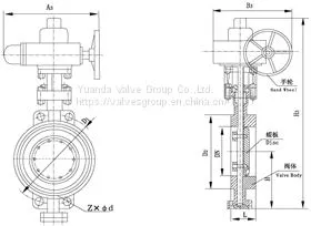 D973H/F/X-6C/10C/16C/25 Triple Eccentric Hard Seal Motorized Driven Wafer Type Butterfly photo-2