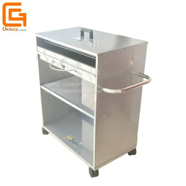 Outdoor Portable BBQ Trolley Grill Forest Charcoal Barbeque Grill With Two Side Handles photo-2
