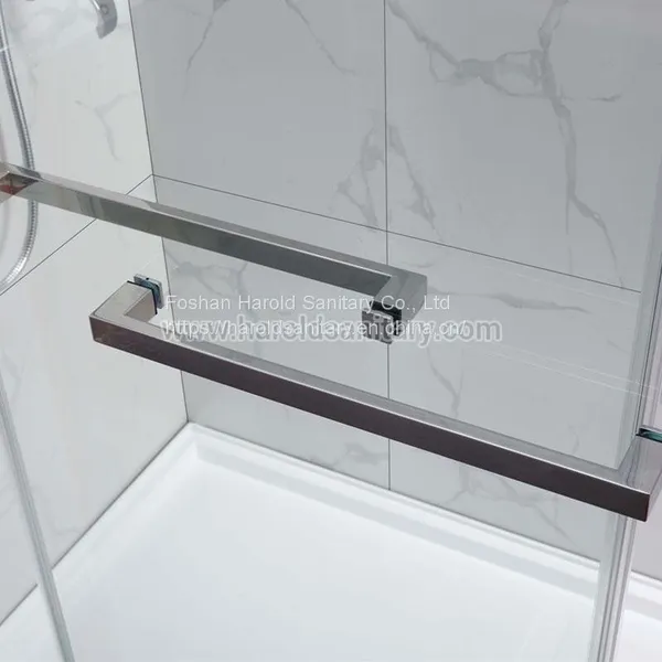 Bypass Double Slider Doors Glass Shower Enclosure photo-2