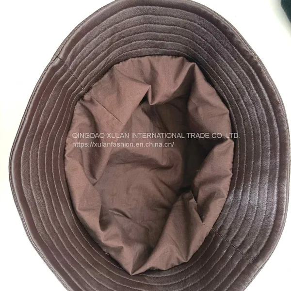 Women's Bucket Hat,lambskin Hat,sheepskin Hat,leather Bucket Hat photo-5