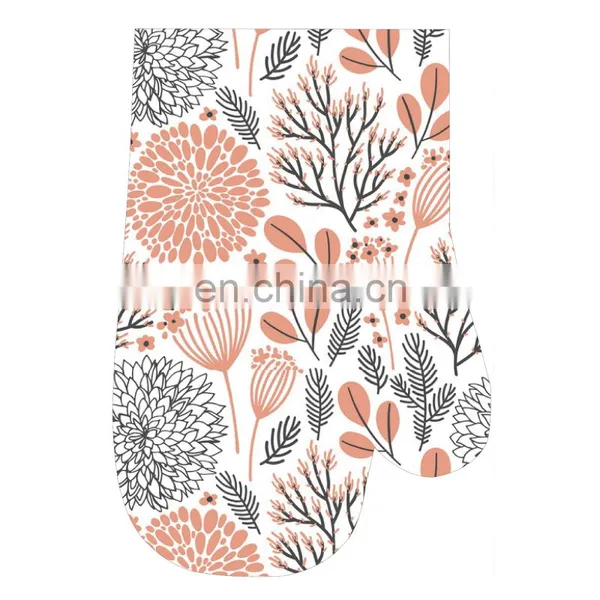 Hot Selling Printed Kitchen Utensils Set With Gloves Cotton Kitchen Oven Glove