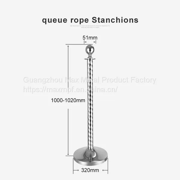 LG-M10 Thread Titanium Stainless Steel Crowd Control Rope Queue Barrier Poles photo-2