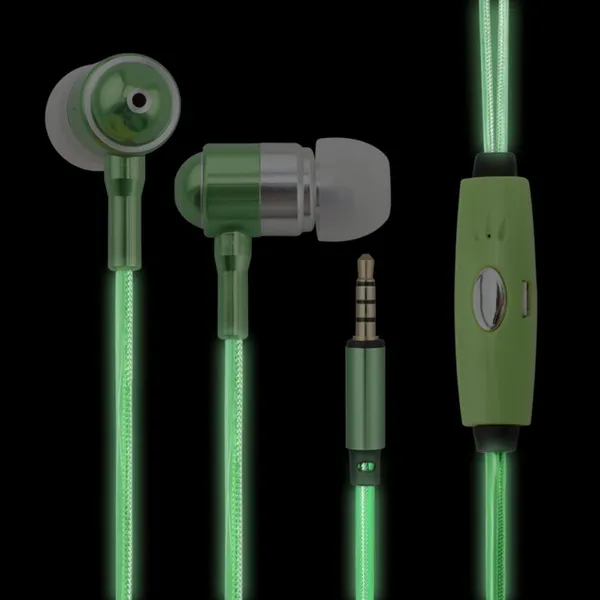 Popular Hot Sale Micro Earpiece Glowing Headphones Led Light Earphones photo-3