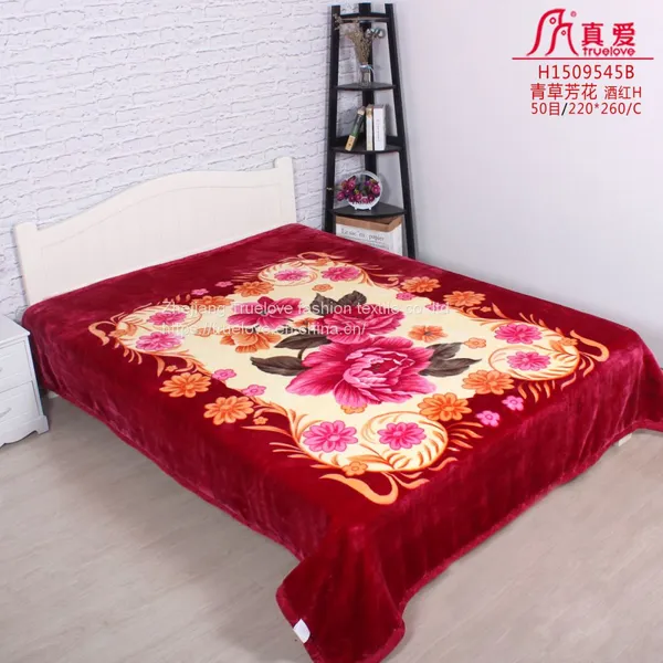 Truelove Animal Flower Korean Mink Polyester Raschel Winter Bedding Blanket