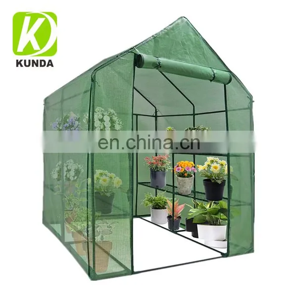 Portable Greenhouse With PE Cover and Roll-Up Zipper Door Walk-in Mini Garden Greenhouse for Sale