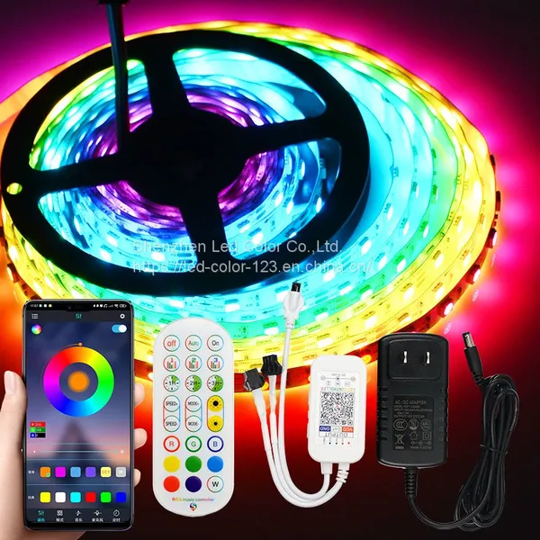 Multicolor 12v Addressable Led Strip 24-key Infrared Bluetooth RGB Music Controller Led Flex Light Strip photo-4
