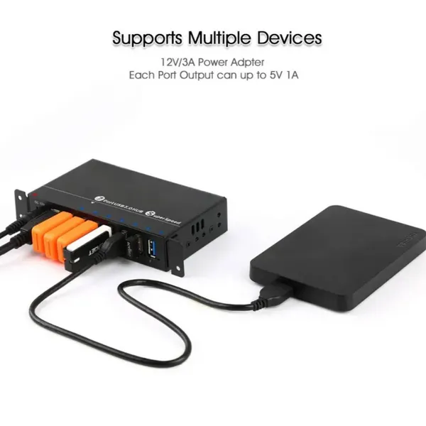 10-Port USB3 HUB for USB3 Active Optical Cable photo-2