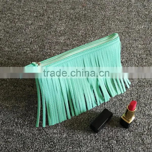 Makeup Travel Toiletry Pure Color Fringe Cosmetic Bag Tassel Tassel Bag Small Girl photo-2