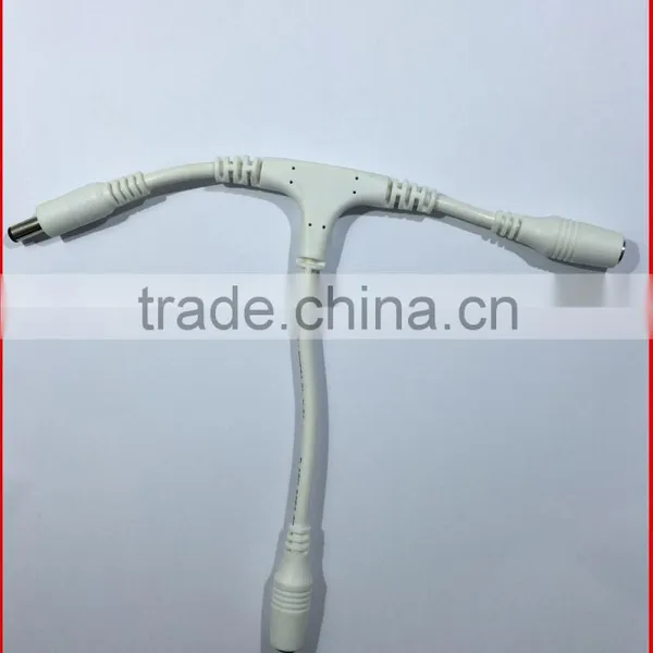 Male To Female T Tpye Product White Cable DC Connector 5.5x2.1 Male 2pcs of Female Extension DC Cable Harness photo-3