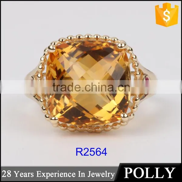 Wholesale 10k Gold Gemstone Engagement Ring Jewelry With Citrine 2015 New Design photo-3