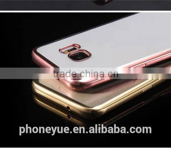 Luxury Rose Gold TPU Plating Plated Edge Soft Clear Case for Samsung S7 Edge photo-6