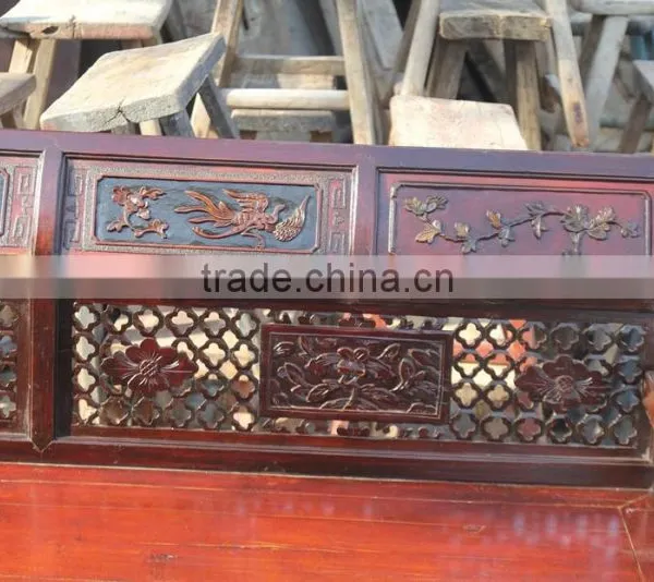 Chinese Antique Style Hand Carved Solid Wood Sofa Set photo-3