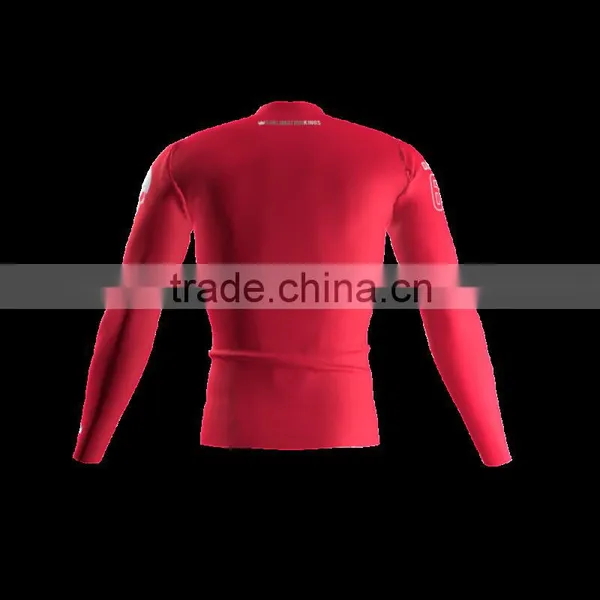 Polyester Spandex Long Sleeves Headshot Compression Shirt/Rash Guard With Club Logo Player Name and Numbers at Sleeves photo-2