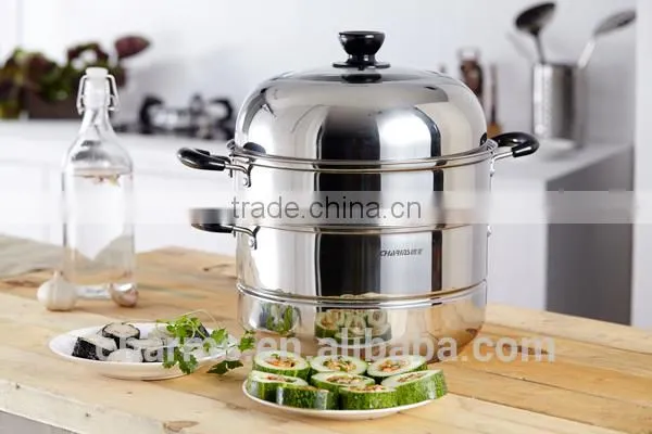 800W Stainless Steel Food Steamer With Mental Lid&china New Innovative Product Heat Resistant Painting Season Aluminum Cookware, photo-4