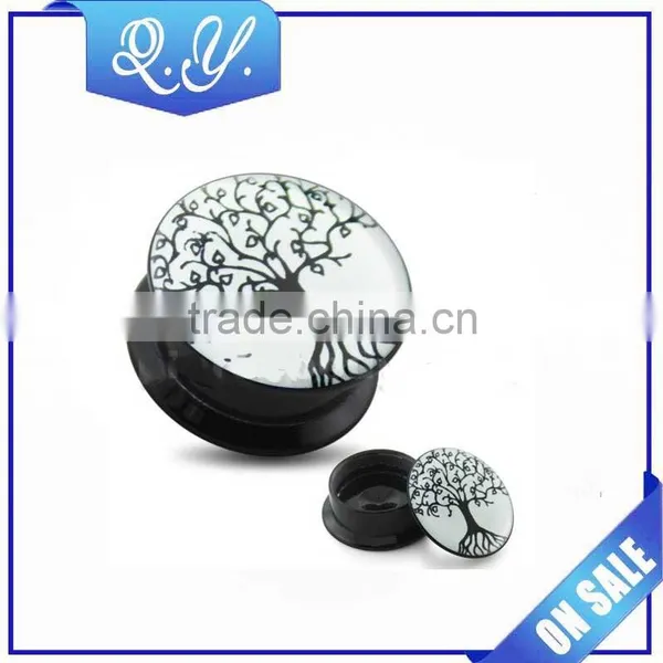 Custom Printing Tunnel Jewelry Plastic Screw Plug Ear Gauges Plug photo-4
