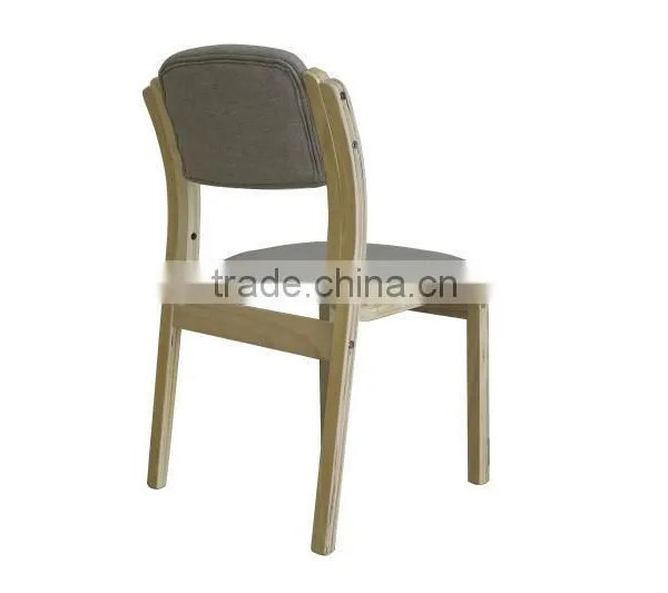 Solid Beech Wood Chair With Fabric Material photo-3