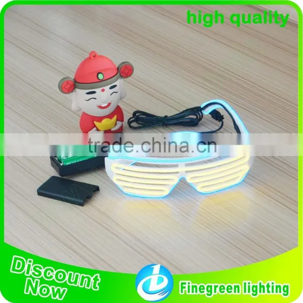Hot Product EL Wire Sunglasses Sound Activated Light Up El Wire Glasses, EL Wire Shutter Shades Sunglasses photo-3