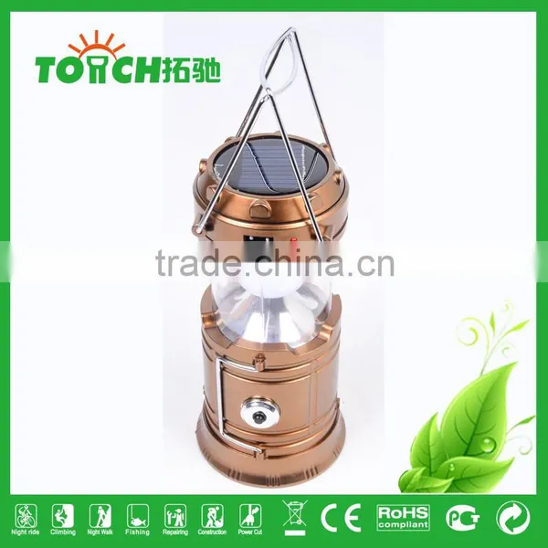 Low Price LED Camping Lamp Outdoor Camp Light Solar Charge Lantern Flashlight 2 in 1 Tent Portable Lighting With Charger photo-2