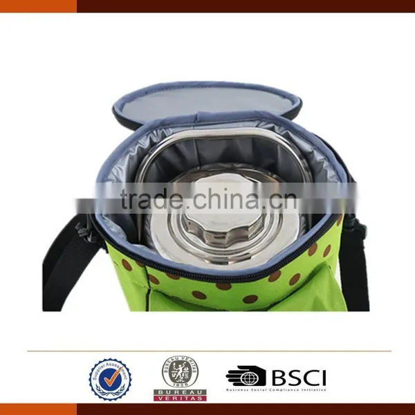 Outdoor Insulated Round Lunch Bag With Adjustable Shoulder Strap photo-5