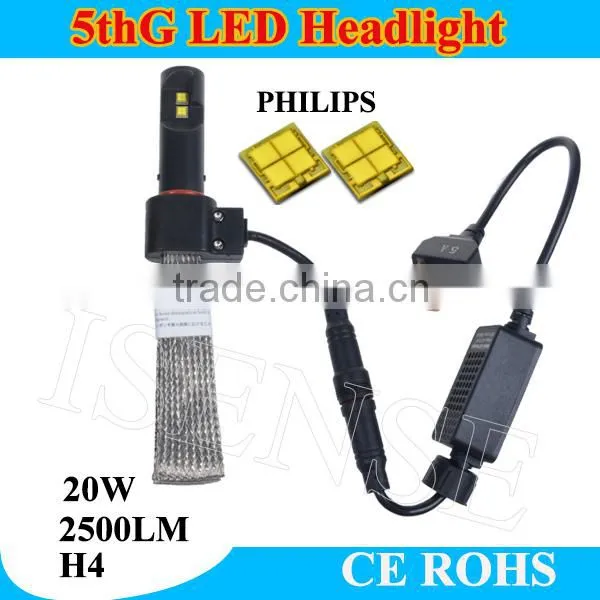 FANLESS LED Headlight With Flexible Tinned Copper Braid LED Headlight Kit - H4 photo-3